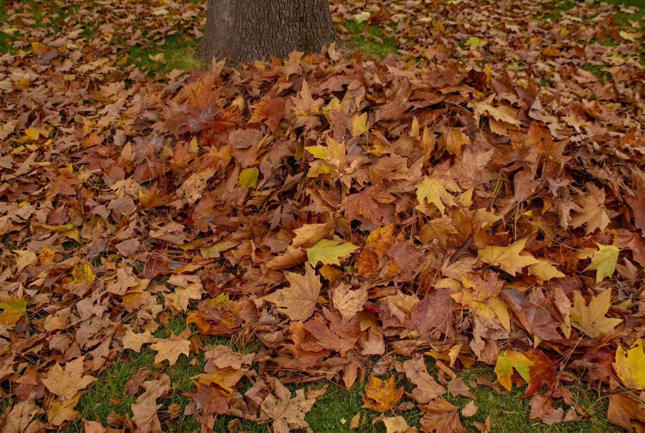 Seasonal Leaf Cleanup — before