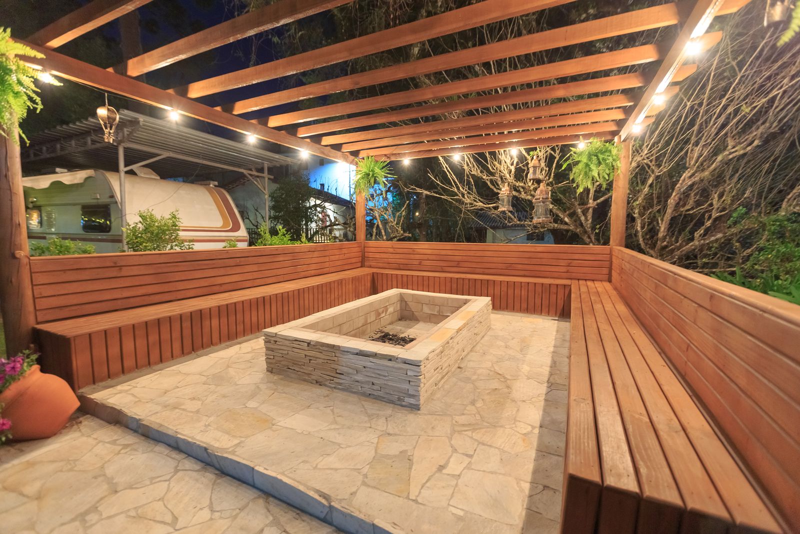 Patio & Fire Pit Build — after